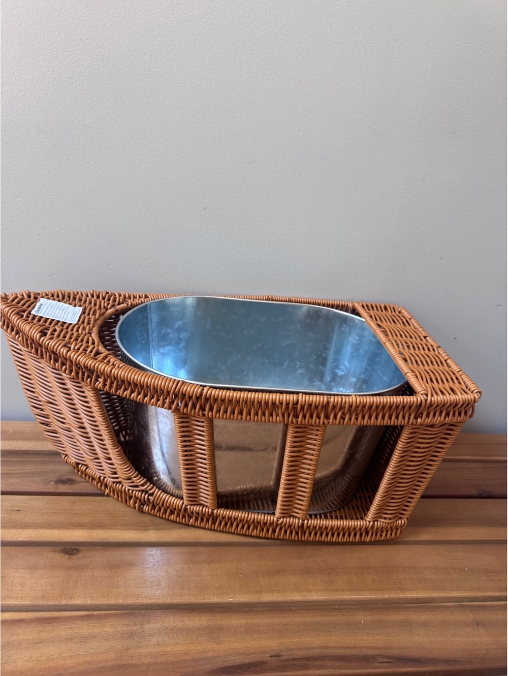 Sun & Bliss Ciroa Home Resin Wicker Boat Ice Bucket Galvanized Metal